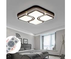MYHOO 64W LED Regulable Luz de techo Diseño de moda moderna plafón,Lámpara de Bajo Consumo Techo para Dormitorio,Cocina,oficina,Lámpara de sala de estar,Color Negro (64W Regulable)