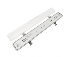 Cablematic - Pantalla estanca para tubo LED 1 x 600 mm con conexión en un extremo IP65 T8 G13