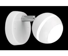 Trio 828210101 Serie 8282 - Foco, bombilla incluida, SMD, LED, 3,8 W, 350 lm, 3100 K, 230 V, A+, IP20, diámetro 8 cm, plástico, blanco