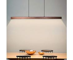 GRGR 20W LED Lámpara Colgante Regulable Con Control Remoto Moderna Iluminación de Suspensión Escritorio Barra de Luz Altura Ajustable Mesa de Comedor Lámpara Creativa Araña de Luces L100cm,Marrón