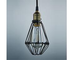 CLAXY Vintage Lámpara Colgante en forma de Jaula Retro Estilo Edison Industrial Lámpara de Techo