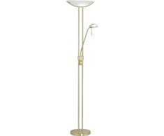 Eglo Modelo BAYA 85973 - Lámpara de pie (con brazo para lectura, de acero con acabado mate, cristal satinado, HV 1 x R7S 300 W, 1 x G9 40 W, incluye la bombilla, foco y brazo para lectura con intensidad regulable por separado,