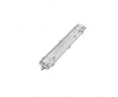 Biard Regleta LED 60cms IP65 Resistente al Agua para 2 Tubos Sin Tubo LED Montaje al Techo Pared para Tubos LED Fluorescentes Luz Iluminación Garaje Comercial Industrial Hogar