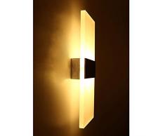 Topmo 12W blanco cálido Lámpara de pared LED apliques para Dormitorio, salón, escalera y salones / 290 * 110 * 48 mm / Lámpara de pasillo llevado en acrílico / aluminio cepillado 840Lumen 3000KB