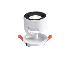 7W Luz cálida Panel LED Luces Techo Foco empotrable Empotrado Aluminio Creativo único Grado Giratorio 90 Grados COB Proyector Empotrado Techo Proyector Integrado hogar Accesorio iluminación Comercial
