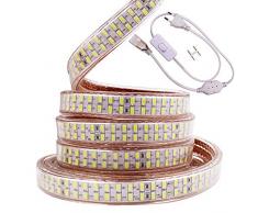 XUNATA 220V Super Brillante Tiras LED, SMD 5730 240LEDs/m, IP67 Impermeable, Escalera de Techo Tira de LED Cocina Cable Luces Flexible LED Strip Light Decoración (Blanco Frio, 1m)