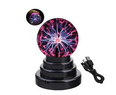 Erlsig Bola de plasma, bola de luz mágica, bola de plasma, sensible al tacto, lámpara de bola mágica, iluminación nocturna para niños