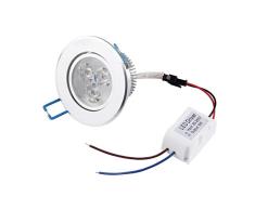 Lámpara empotrada LED de Techo de 9W Luz empotrada Lámpara empotrada Bombilla + Driver Ahorro de energía Respetuoso con el Medio Ambiente Larga Vida útil (Color: Blanco cálido)