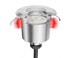 parlat LED lámpara empotrable en el suelo AGENA para el exterior, blanca cálida, 7lm, IP65, 230V, 60mm Ø, 8 UDS