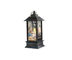 jinclonder - Lámpara de noche para Halloween, estilo retro, lámpara de aceite, farolillos de vela, decoración para fiestas y patios