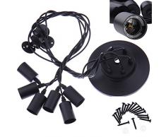 Edison vendimia del estilo de la lámpara del techo industrial 6 Jefe de la lámpara pendiente de la luz de bricolaje