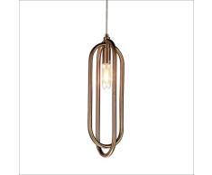 Lámpara de araña Colgante Lámparas de araña Araña de Luces Posmoderna E14 Anillo de Acero Inoxidable Araña de Bronce Restaurante Sala de Estar Lámpara Colgante H46 * D15cm Lámpara de Techo Techo