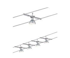 Paulmann 94120 Wire System Togo - Lámpara led de techo con 4 bombillas GU5, 3, de 4 W, cromada