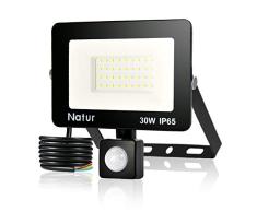 30W Foco LED con Sensor de Movimiento, Proyector Led Exterior Super Brillante 3000K Blanco Cálido Foco LED Detector IP65 Impermeable para Jardín, Patio, Garaje [Clase de eficiencia energética A++]