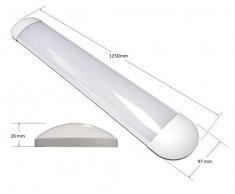 (LA) Pantalla Carcasa PLUS. Doble potencia! 120 cm. Tubo led integrado T8 72w. 6800 lumenes reales. Luminaria led slim. (Blanco Calido (3000K))