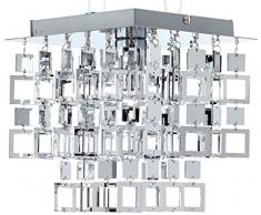 Reality R61441106 Quadrato - Plafón, bombilla excluida, E27, 60 W, 230 V, A++, E, IP20, 26 x 24 x 24 cm, metal, cromo