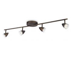 Philips myLiving Maple - Barra de focos, LED, 4 luces, color bronce