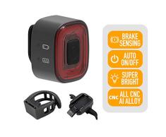 ENFITNIX Luces traseras de Bicicleta CubeLite II Luz Trasera Recargable USB Detección de frenado automático Luz LED Luces traseras Inteligentes IPX5 Impermeable Advertencia Nocturna