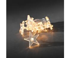 Konstsmide 1068-010 - Guirnalda LED para el árbol de navidad (estrellas, 10 diodos de blanco cálido, pilas 3 x AA de 1,5 V, cable transparente)