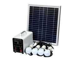 15 W off-Grid sistema de Solar con 4 LED luces, Panel Solar, batería y Cables - completo de accesorios de iluminación Solar