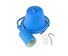 Jandei - Lampara colgante base, cable y portamparas azul E27