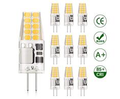 DiCUNO Bombilla LED G4, 3W 20 * 2835 equivalente a la lámpara halógena de 30W, No regulable, 300LM, AC/DC 12V, Blanco cálido 3000K, Ángulo de haz de 360° - 10 Piezas