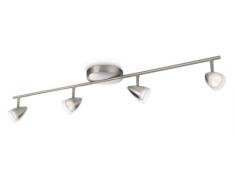 Philips myLiving Maple - Barra de focos, LED, 4 luces, color cromado mate