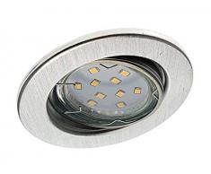 Trango 6 conjunto Luz empotrada LED TG6729-069GU5SD de aluminio redondo incl. en 3 pasos bombillas LED regulables 3000K blanco cálido Luces empotradas, focos de techo, lugares empotrados, luz de techo