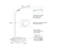 WenTop Lámpara de Escritorio, Luces Llevadas, Luz de Lectura, Luz Portable Del Escritorio, 3 Niveles de Luminosidad, Lámparas de Mesa Del Ahorro de Energía Para Estudiar, Lectura, Oficina, al Aire Libre Plegable Lámpara ect.