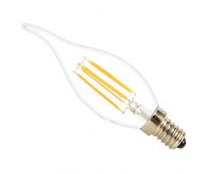 5X E14 Edison LED Dimmable 4W LED Filament Blanco Cálido 2700K COB Vela del LED 280LM Bombilla Retro Vintage AC 220V