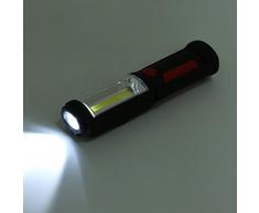 Luz de Trabajo de LED 3W COB Recargable Linterna LED Luces de Trabajo de Emergencia con Soporte Magnético Luz de Antorcha de Rotación de 180 Grados Carga de USB (Rojo)