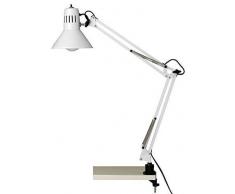 Brilliant Hobby 10802/05 - Lampara de escritorio Flexo con soporte de pinza, color blanco