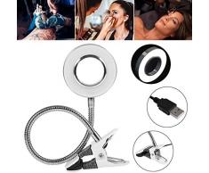 Lámpara de Belleza de Tatuaje, Lámpara de Escritorio USB con Luz Cálida y Clip de Ceja y Tatuaje y Manicura y Extensión de Pestañas y Lectura (#1)