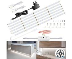 6M Tiras LED Regulables 12V, Ustellar 360 LEDs Clips 1800lm, Tira LED Luz Blanco Frío 6000K, LED Mano Sensor Movimiento Enchufe, Decoración Iluminación Ambiental para Gabinete, Armario