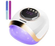 Lámpara Secador de Uñas, NAVANINO LED/UV Gel Esmalte de Uñas Curado Luz Máquina, 4 Modos con Sensor Automático y Pantalla LCD Para Manicura/Pedicure Nail Art en el Hogar y el Salón, 54W