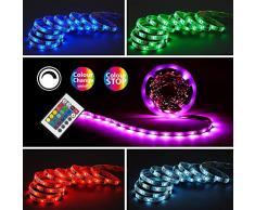 Briloner Leuchten Cinta 10m, Regulable, RGB, Bandas LED 300xRGB-LED 0,08W, autoadhesiva, 27 W, Blanco, 10.000x10x2,5mm (LxBxH)