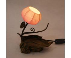 Lámpara Papel de Arroz Hecho a Mano Diseño de Ramita y Hoja Sombrillas Redondo Globo Marrón Asia Oriental Decorativo de Mesilla de Noche Decoración Rústica Doméstica de Dormitorio Mesa Mini