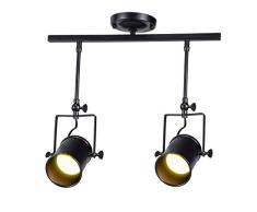 Kit de luz de riel LED de circuito único negro 4 x 40W Foco de techo vintage - Cocina, oficina, escaparate y lámpara de iluminación de venta minorista XYJGWDD (Size : 2 heads)