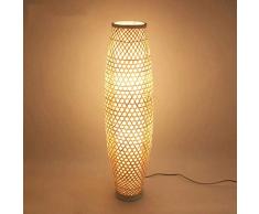 Lámpara De Suelo De Bambú De Mimbre Rattan Jarrón Sombra Luz De Lámpara De Pie Rústico Asiática Japonesa Nórdica Tungsteno Abajur Luminaria De Suelo De Luz Lámparas De Pie Lámpara
