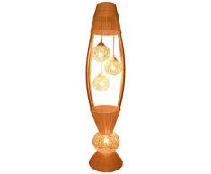 XHCP Lámpara de pie Ajustable Mimbre Rattan Flower Shade Lámpara de pie Accesorio de Arte rústico Night Stand Light Foyer para Dormitorio Iluminación del hogar