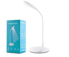 HyAdierTech Lámpara de Escritorio LED, Regulable Lámpara de Mesa Protección para los Ojos, 3 Niveles de Dimmer, Panel Táctil y 360 ° Flexible USB Portátil para Lectores, Estudio y Trabajo