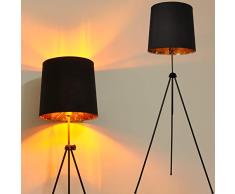 Lampara Pie lampara pie negro dorado Nordica Industrial Vintage Pantalla Grande para Moderna Salon Habitacion Diseno Lectura con Tripode Acero ajustable