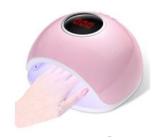Secador de Uñas 72W Lámpara Uñas UV Lámpara de Luz LED para Manicura y Pedicura con 4 Temporizadores 10/30/60/99s Sensor Automático Pantalla LCD uñas de gel y Toe Nail Curing Maquina de fototerapia