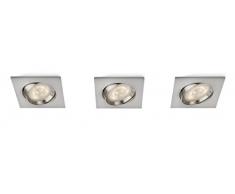 Philips myLiving Galileo - Pack de 3 focos empotrables, LED, iluminación interior, IP20, luz blanca cálida, 15000 h, color gris