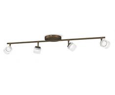 Philips myLiving Fremont - Barra de focos con 4 luces, LED, iluminación interior, luz blanca cálida, IP20, color bronce