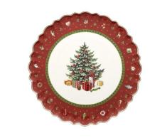 Villeroy & Boch 14-8585-2200 Bandeja para Tartas Redonda Toys Delight, para Navidad, 33 cm, en Festivo Embalaje de Regalo, Porcelana, 34.0x34.0x2.5 cm