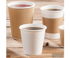 BIOZOYG Vaso de café Espresso orgánica desechable I Vaso de Beber desechable, Vaso Biodegradable, compostable I Bio Vaso desechable Blanco, sin deseño 50 Piezas 100 ml 4 oz