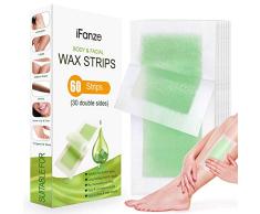 Bandas para depilación con cera, iFanze Cera Depilación, Bandas de Papel para Depilación Cera, Bandas Depilación Roll on, Cera Depilatoria Profesional,Para Spa Cara Brazos Axilas Piernas Bikini 60PCS