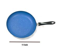 Sartén de aluminio antiadherente pequeña con mango de baquelita, sartén abierta, sartén para tortilla, sartén india, sartén honda, mini wok (280 mm)