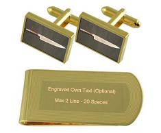 Select Gifts Cuchillo de Chef de Tono Oro Gemelos Money Clip Grabado Set de Regalo